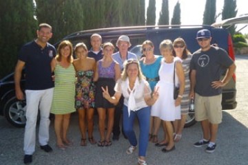 a group of people posing for a photo